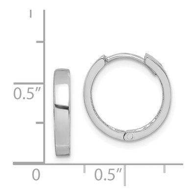 Sterling Silver 14mm Huggie Hoop Earrings – view 5