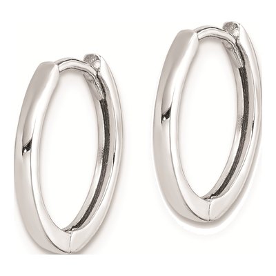 Sterling Silver 14mm Huggie Hoop Earrings – view 3