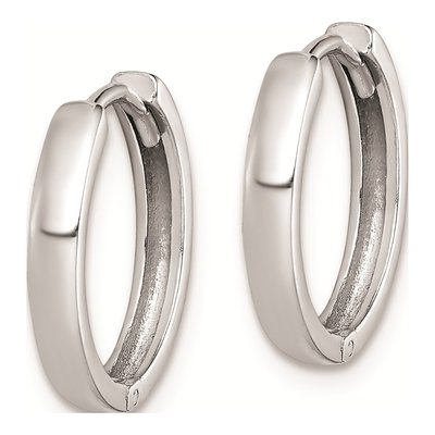 Sterling Silver 14mm Huggie Hoop Earrings – view 3