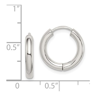 Sterling Silver 15mm Huggie Hoop Earrings – view 5
