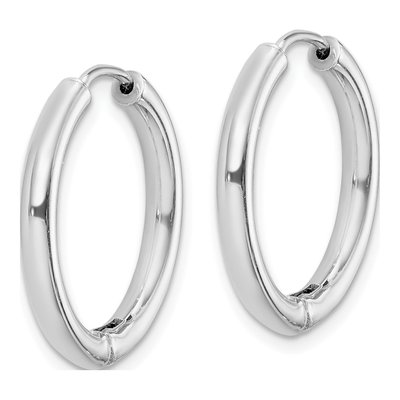 Sterling Silver 21mm Huggie Hoop Earrings – view 3