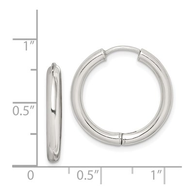 Sterling Silver 21mm Huggie Hoop Earrings – view 5