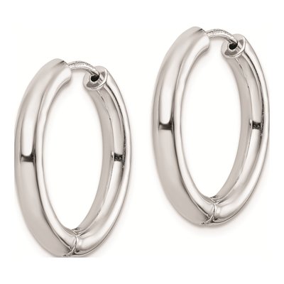 Sterling Silver 21mm Huggie Hoop Earrings – view 3