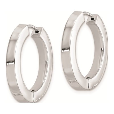 Sterling Silver 21mm Huggie Hoop Earrings – view 3