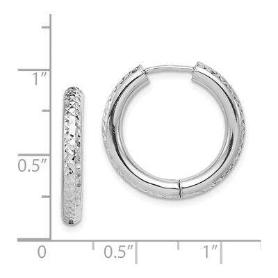 Sterling Silver 21mm Diamond-Cut Huggie Hoop Earrings – view 5
