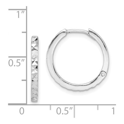 Sterling Silver 17mm Diamond-Cut Huggie Hoop Earrings – view 5