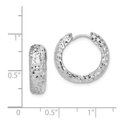 Sterling Silver 17mm Diamond-Cut Huggie Hoop Earrings – view 5