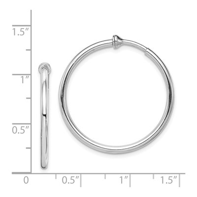 Sterling Silver 28mm Non-Pierced Round Hoop Earrings – view 5