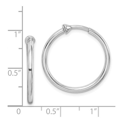 Sterling Silver 24mm Non-Pierced Round Hoop Earrings – view 5