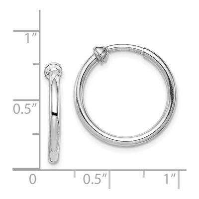 Sterling Silver 19mm Non-Pierced Hoop Earrings – view 5
