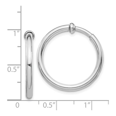 Sterling Silver 25mm Non-Pierced Round Hoop Earrings – view 5