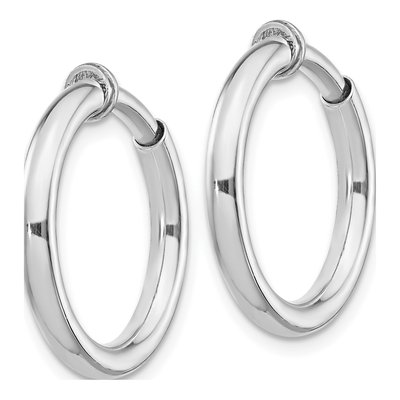 Sterling Silver 20mm Non-Pierced Hoop Earrings – view 3