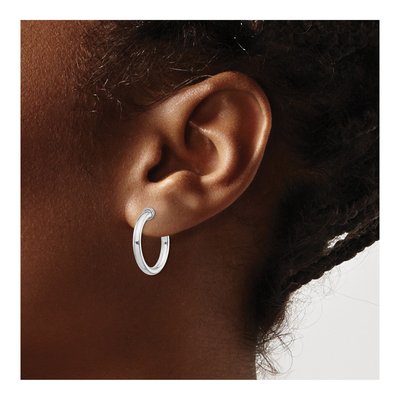 Sterling Silver 20mm Non-Pierced Hoop Earrings – view 4