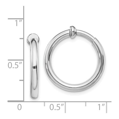 Sterling Silver 20mm Non-Pierced Hoop Earrings – view 5