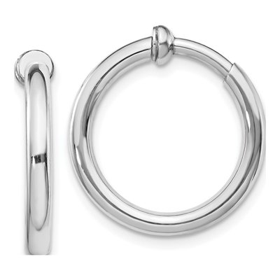 Sterling Silver 20mm Non-Pierced Hoop Earrings