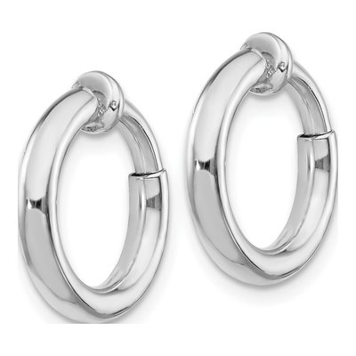 Sterling Silver 14mm Non-Pierced Hoop Earrings – view 3