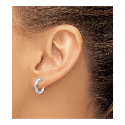 Sterling Silver 14mm Non-Pierced Hoop Earrings – view 4