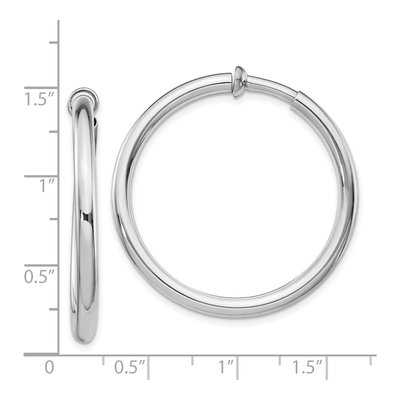 Sterling Silver 37mm Non-Pierced Round Hoop Earrings – view 5