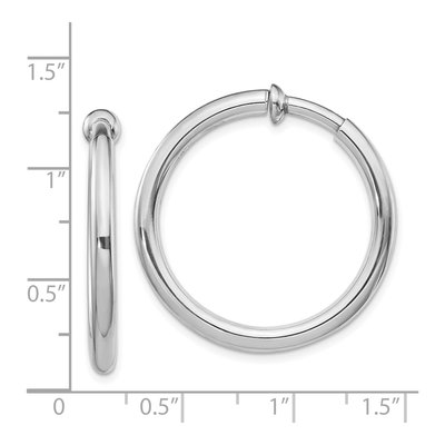 Sterling Silver 31mm Non-Pierced Round Hoop Earrings – view 5
