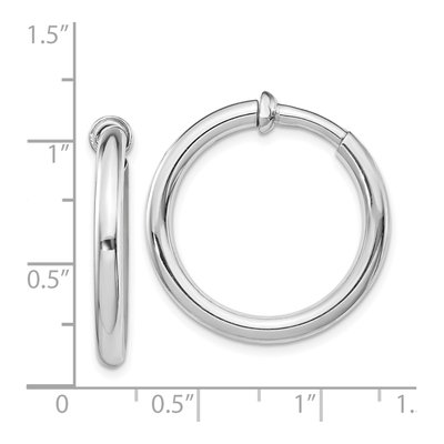 Sterling Silver 27mm Non-Pierced Round Hoop Earrings – view 5