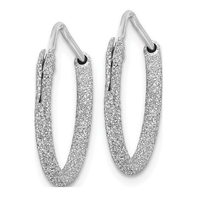 Sterling Silver 20mm Laser-Cut Endless Hoop Earrings – view 3