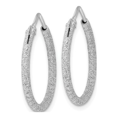 Sterling Silver 26mm Laser-Cut Endless Hoop Earrings – view 3