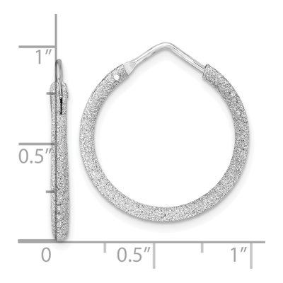 Sterling Silver 26mm Laser-Cut Endless Hoop Earrings – view 5