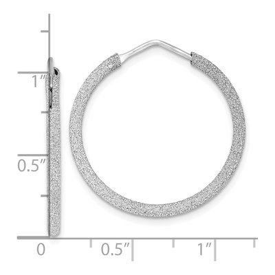 Sterling Silver 32mm Laser-Cut Endless Hoop Earrings – view 5