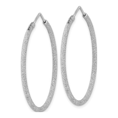 Sterling Silver 41mm Laser-Cut Endless Hoop Earrings – view 3
