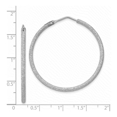 Sterling Silver 41mm Laser-Cut Endless Hoop Earrings – view 5