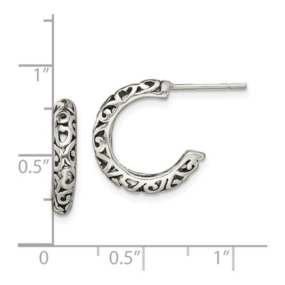 Sterling Silver 16mm Antique Hoop Earrings – view 5