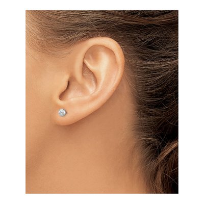 Sterling Silver Diamond-Cut Ball Stud Earrings – view 4