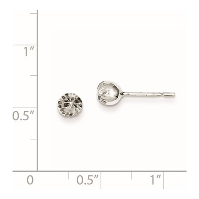 Sterling Silver Diamond-Cut Ball Stud Earrings – view 5
