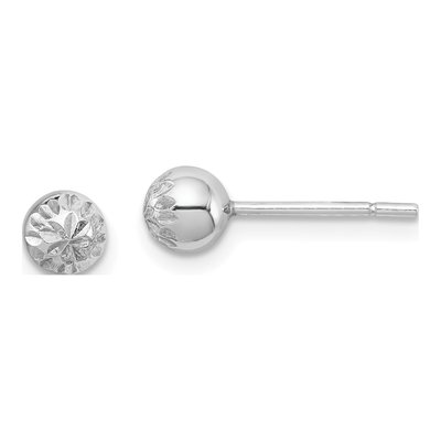 Sterling Silver Diamond-Cut Ball Stud Earrings