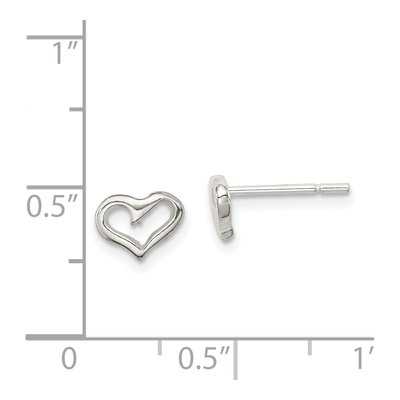 Sterling Silver Open Heart for Girls Stud Earrings – view 5