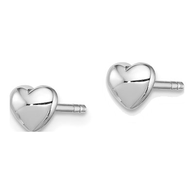 Sterling Silver Girls' Heart Stud Earrings – view 3
