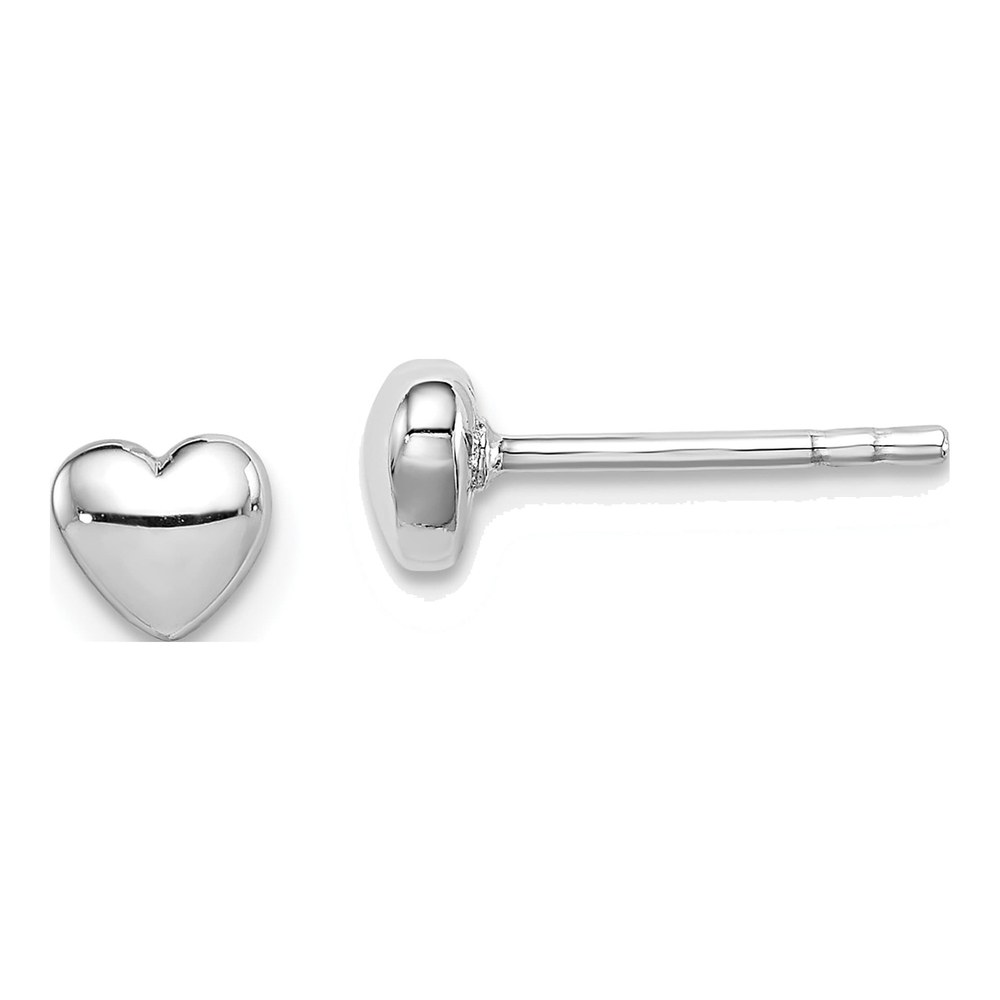 Sterling Silver Girls' Heart Stud Earrings