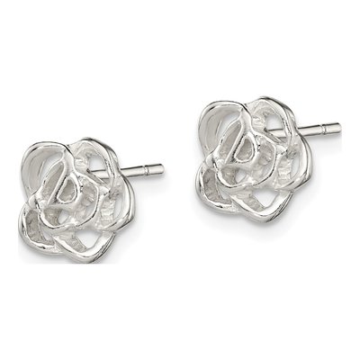 Sterling Silver Flower for Girls Stud Earrings – view 3
