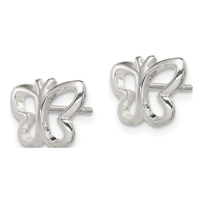 Sterling Silver Girls' Butterfly Stud Earrings – view 3