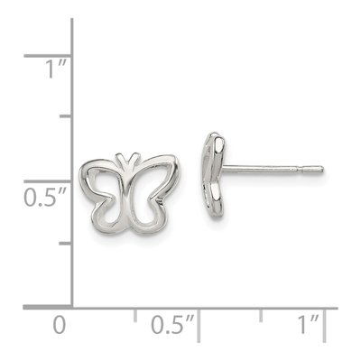 Sterling Silver Girls' Butterfly Stud Earrings – view 5