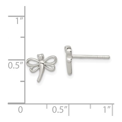 Sterling Silver Girls' Dragonfly Stud Earrings – view 5
