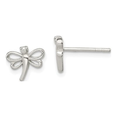 Sterling Silver Girls' Dragonfly Stud Earrings