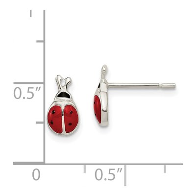Sterling Silver Girls' Ladybug Stud Earrings – view 5