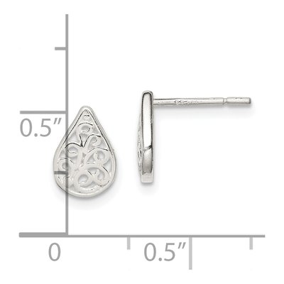 Sterling Silver Filigree Button Stud Earrings – view 5