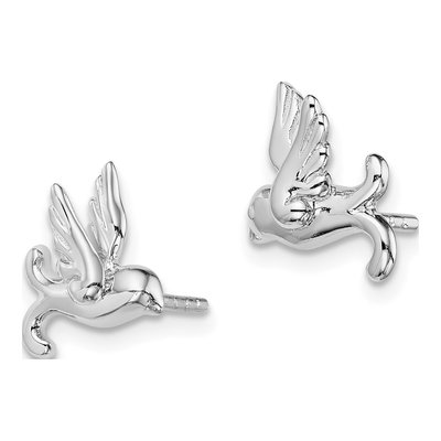 Sterling Silver Bird Stud Earrings – view 3
