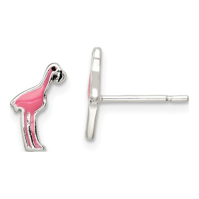 Sterling Silver Girls' Flamingo Stud Earrings