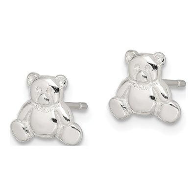 Sterling Silver Teddy Bear for Girls Stud Earrings – view 3