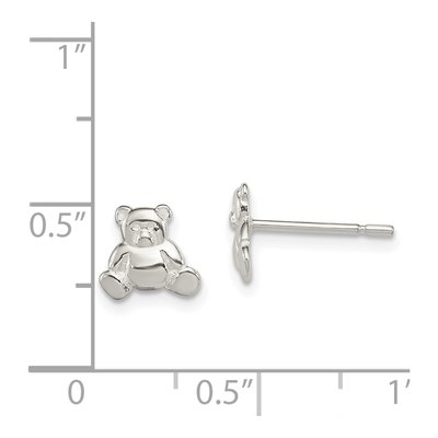 Sterling Silver Teddy Bear for Girls Stud Earrings – view 5