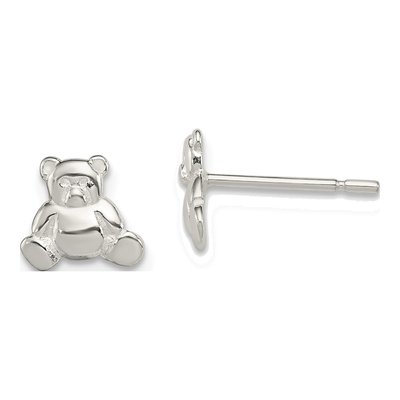 Sterling Silver Teddy Bear for Girls Stud Earrings