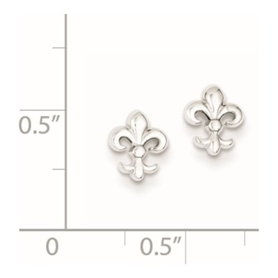 Sterling Silver Fleur de Lis Stud Earrings – view 5